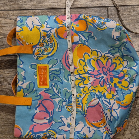 Lilly Pulitzer Estee Lauder Blue and Pink Floral Tote - Picture 5 of 6